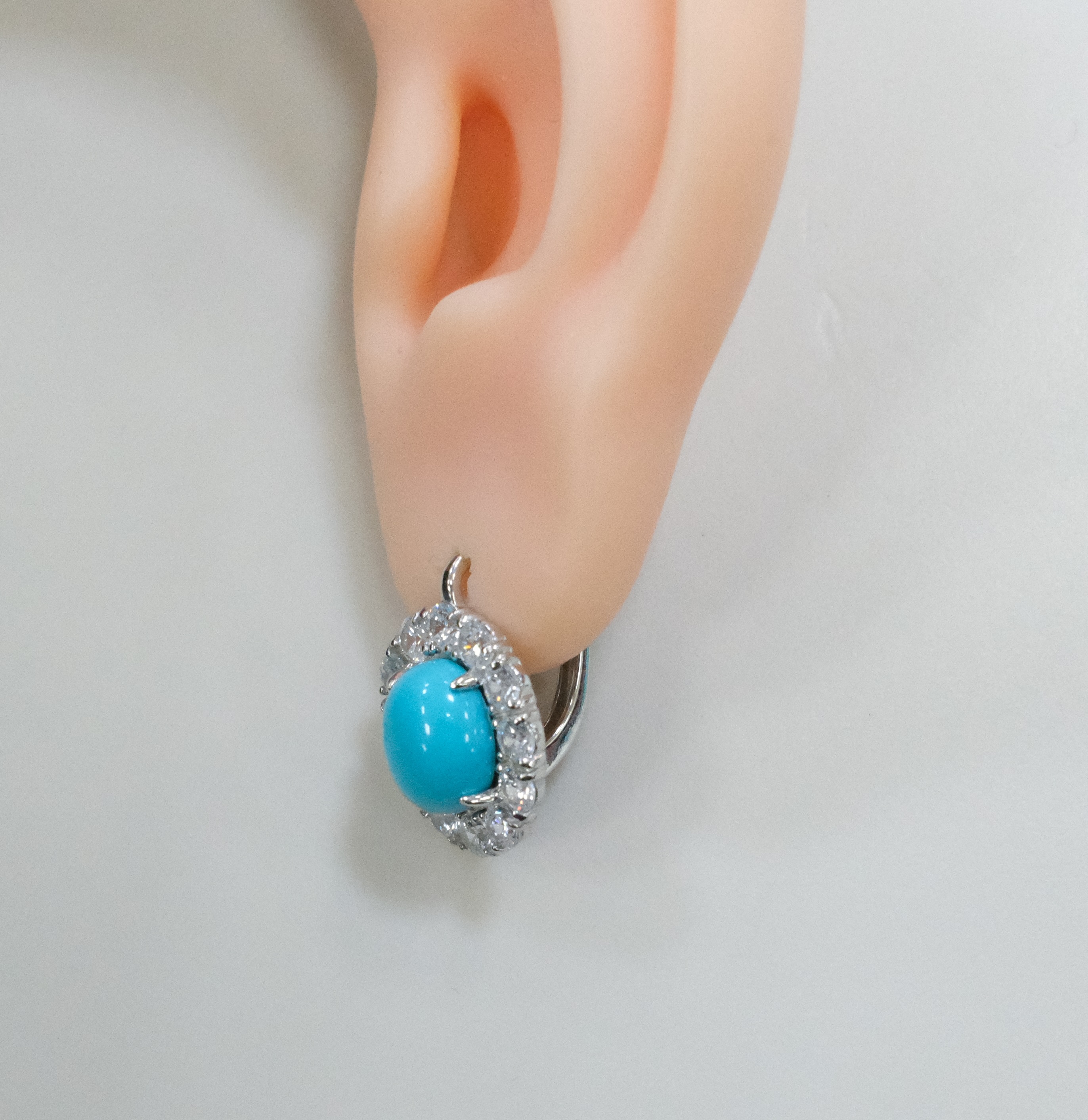 Серебряные серьги с бирюзой